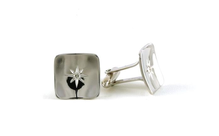content/products/Estate Piece: Square Star Diamond Cufflinks in White Gold (0.10cts TWT)