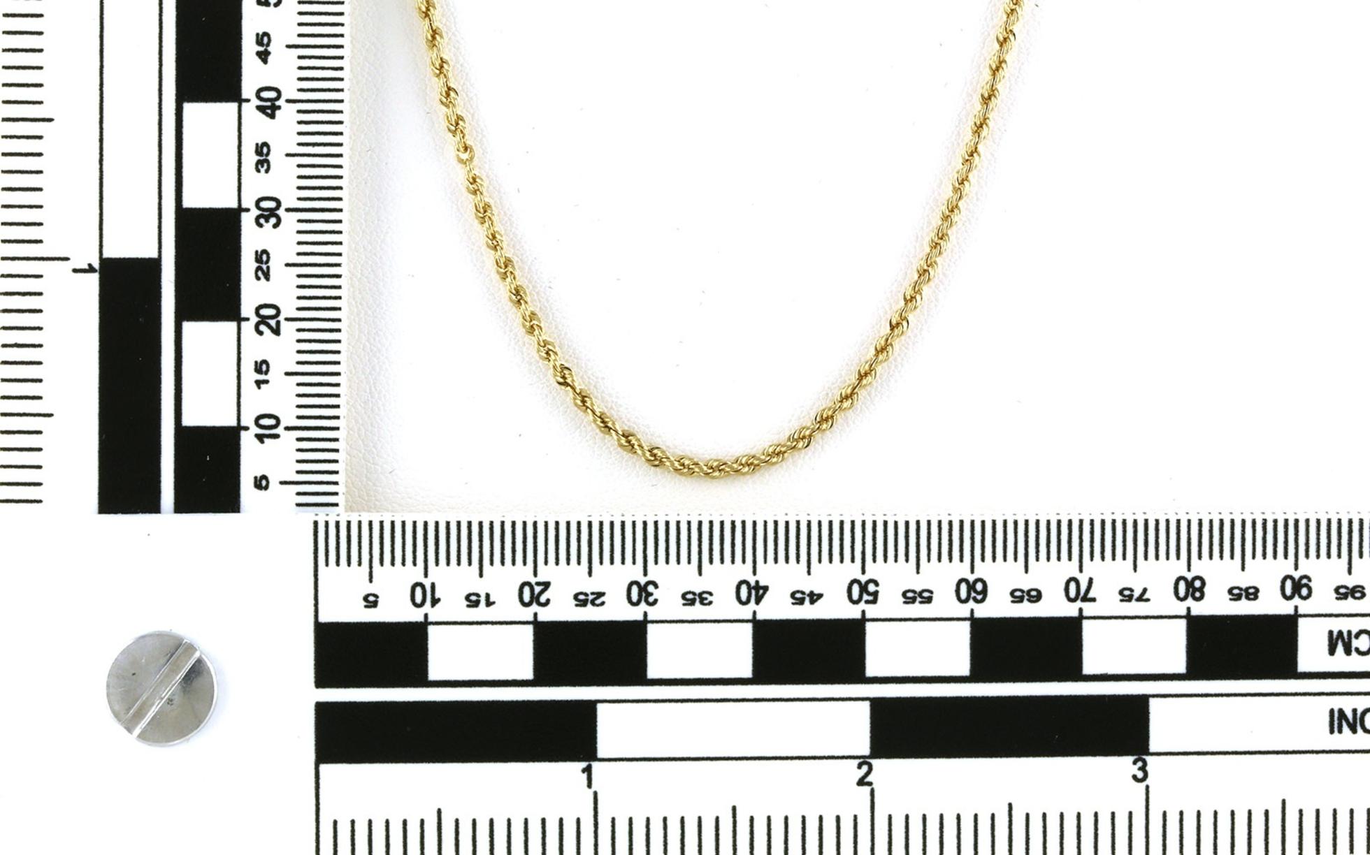 Estate Piece: Solid Rope Chain Necklace in Yellow Gold (1.95mm) scale