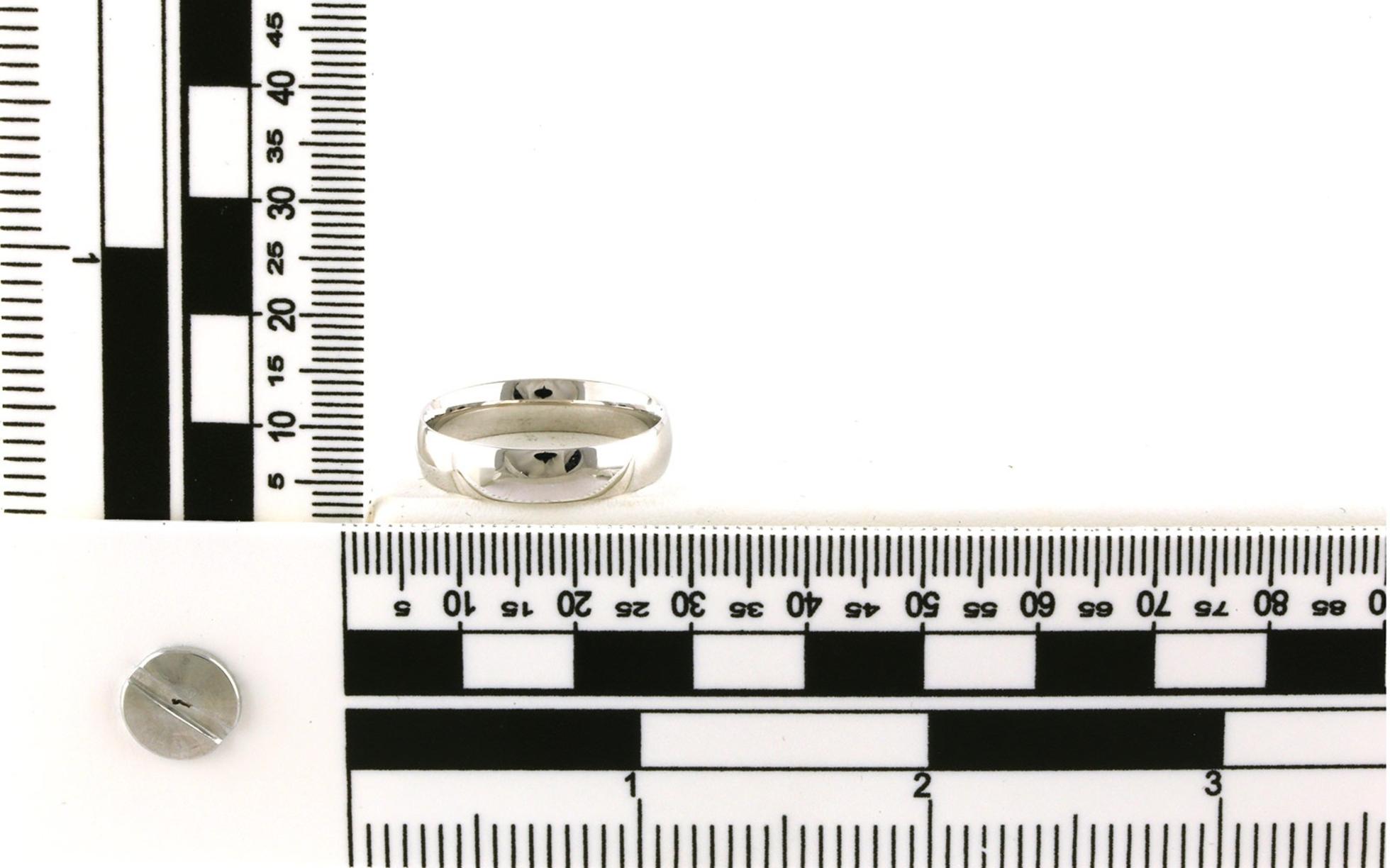 Estate Piece: Light Comfort Fit Men's Wedding Band in White Gold scale
