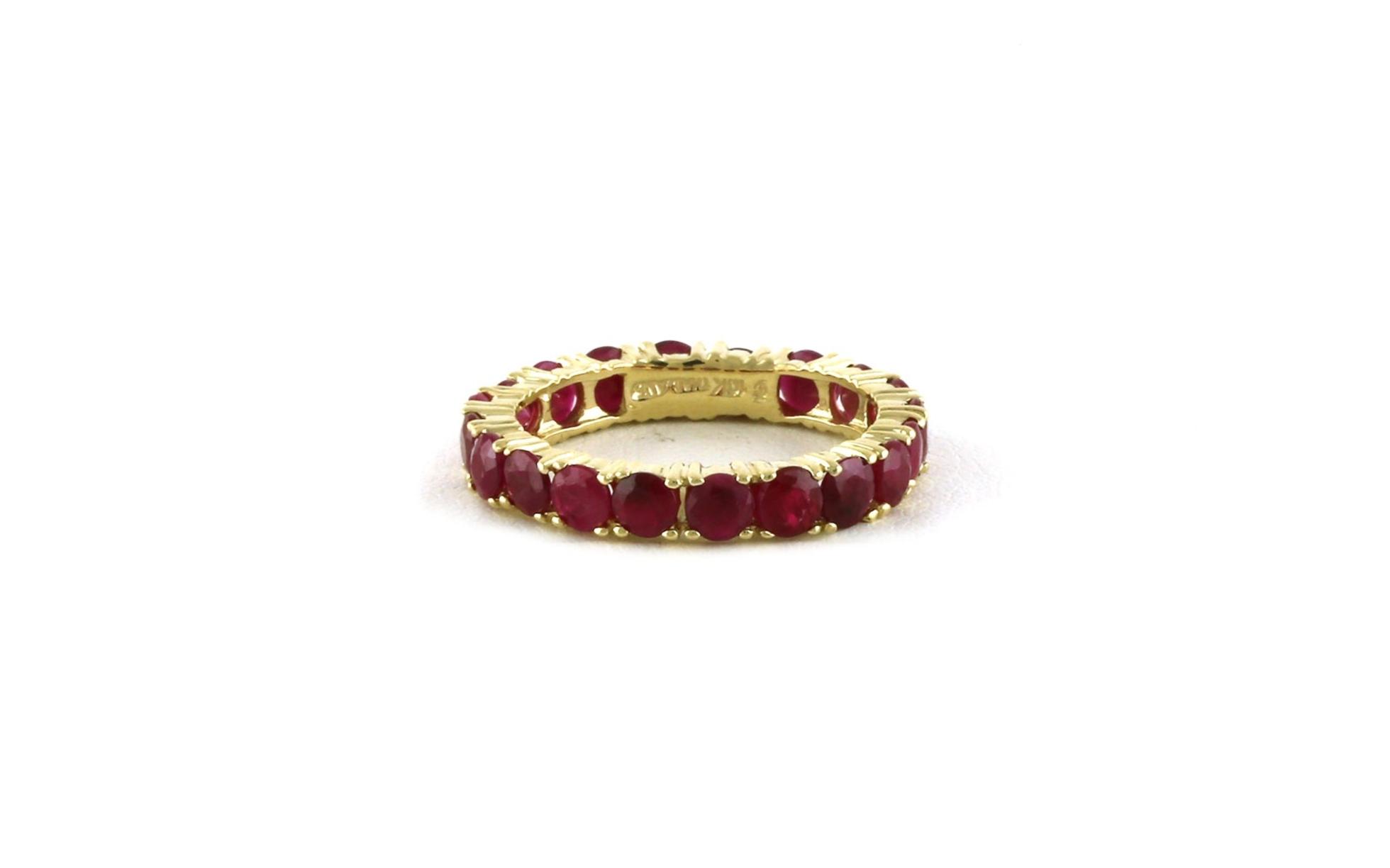 Estate Piece: Share-prong Ruby Eternity Band in Yellow Gold (3.00cts TWT)