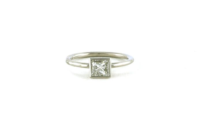 content/products/Estate Piece: Solitaire Bezel-set Princess-cut Diamond Ring in Platinum (0.50cts)