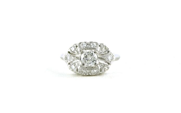 content/products/Estate Piece: Vintage Filigree-style Diamond Cluster Ring in White Gold (0.60cts TWT)