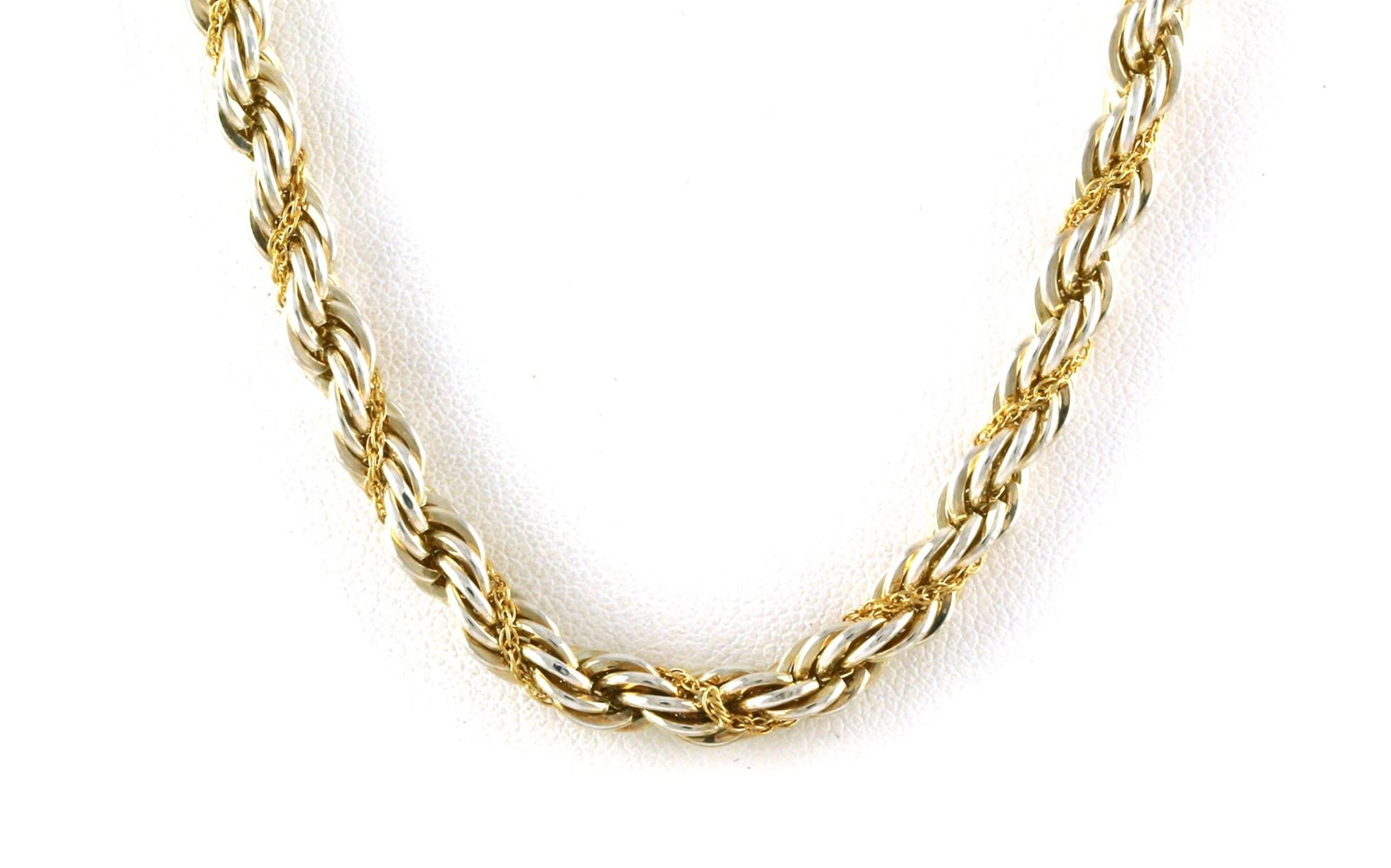 Estate Piece: Tiffany & Co. Twisted Rope Chain Necklace in Two-tone Sterling Silver and Yellow Gold