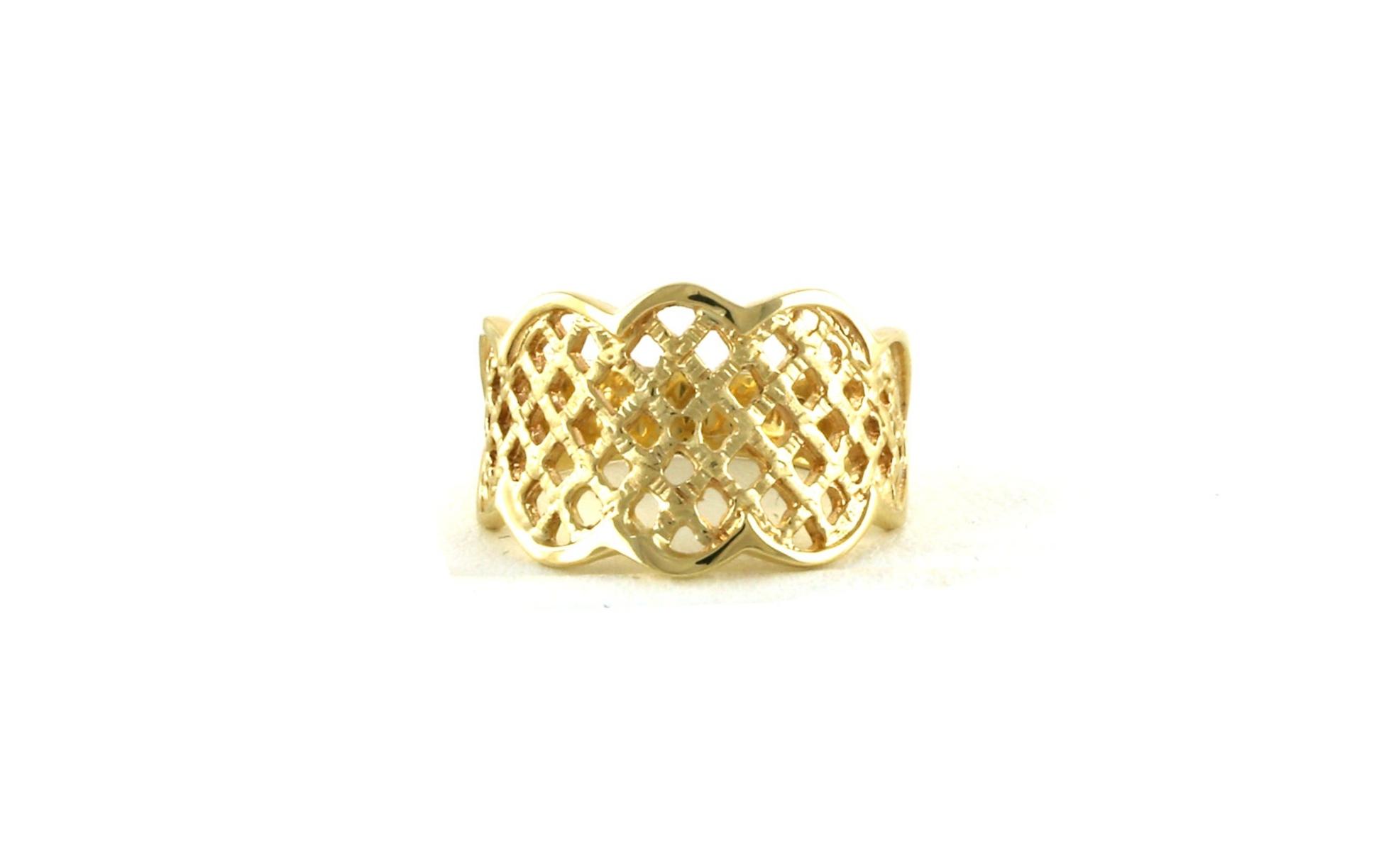 Estate Piece: Wide Lattice Ring in Yellow Gold