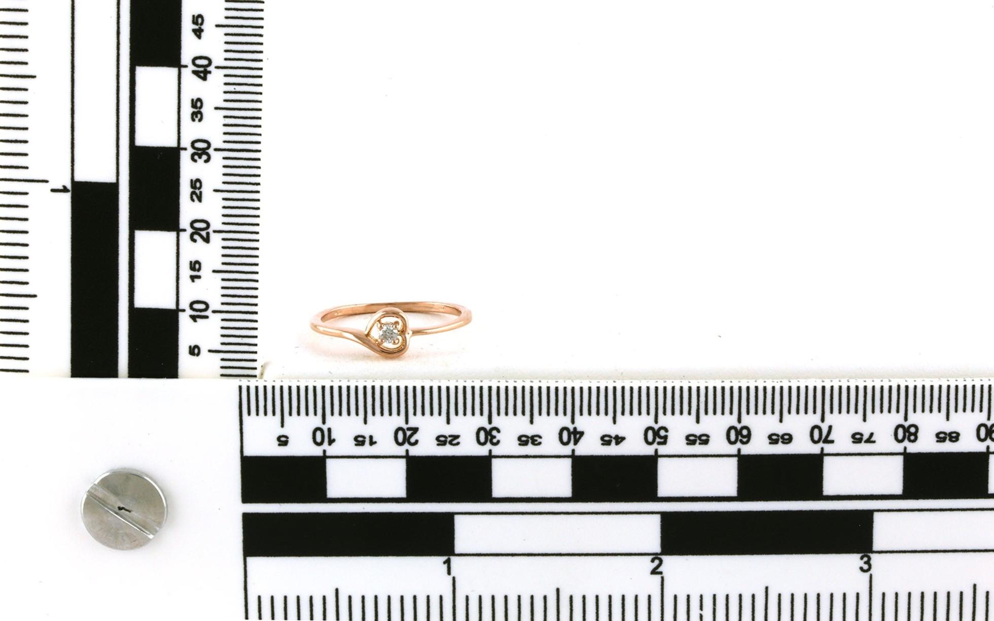 Estate Piece: Sideways Heart Diamond Ring in Rose Gold (0.05cts) scale