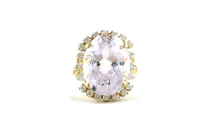 content/products/Estate Piece: Halo-style Oval-cut Kunzite and Diamond Cocktail Ring in Yellow Gold (15.75cts TWT)
