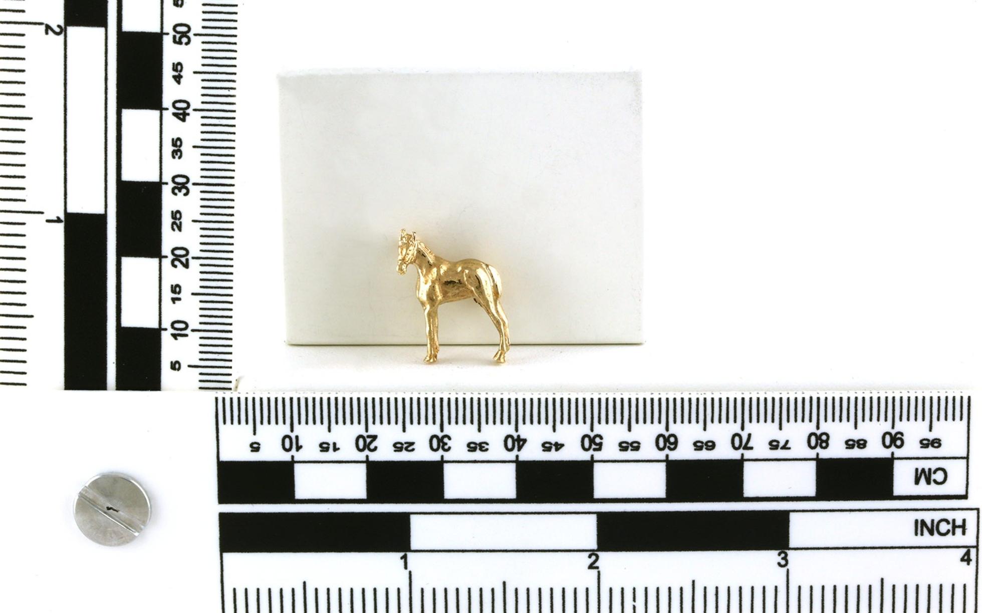 Estate Piece: Horse Colt Charm in Yellow Gold scale