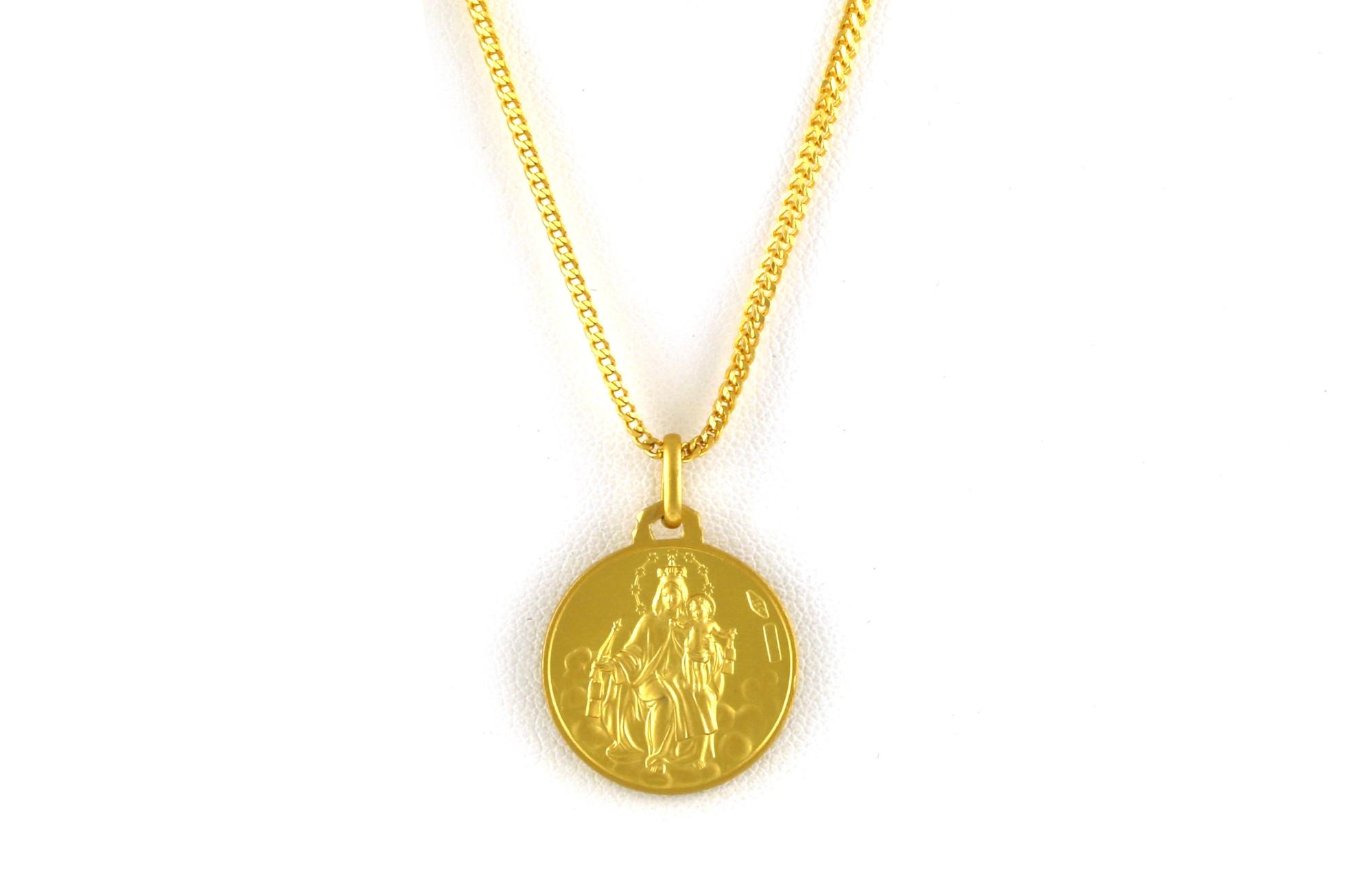 Estate Piece: Reversible Jesus Pendant or Necklace in Yellow Gold (back of pendant)