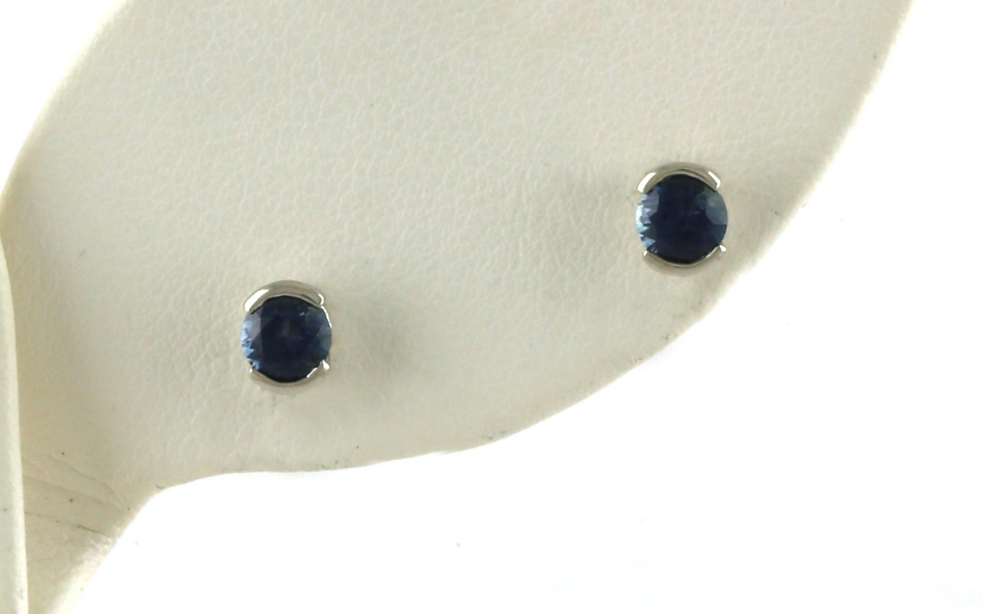 Montana Sapphire Spilt Bezel Studs in White Gold (0.60twt)