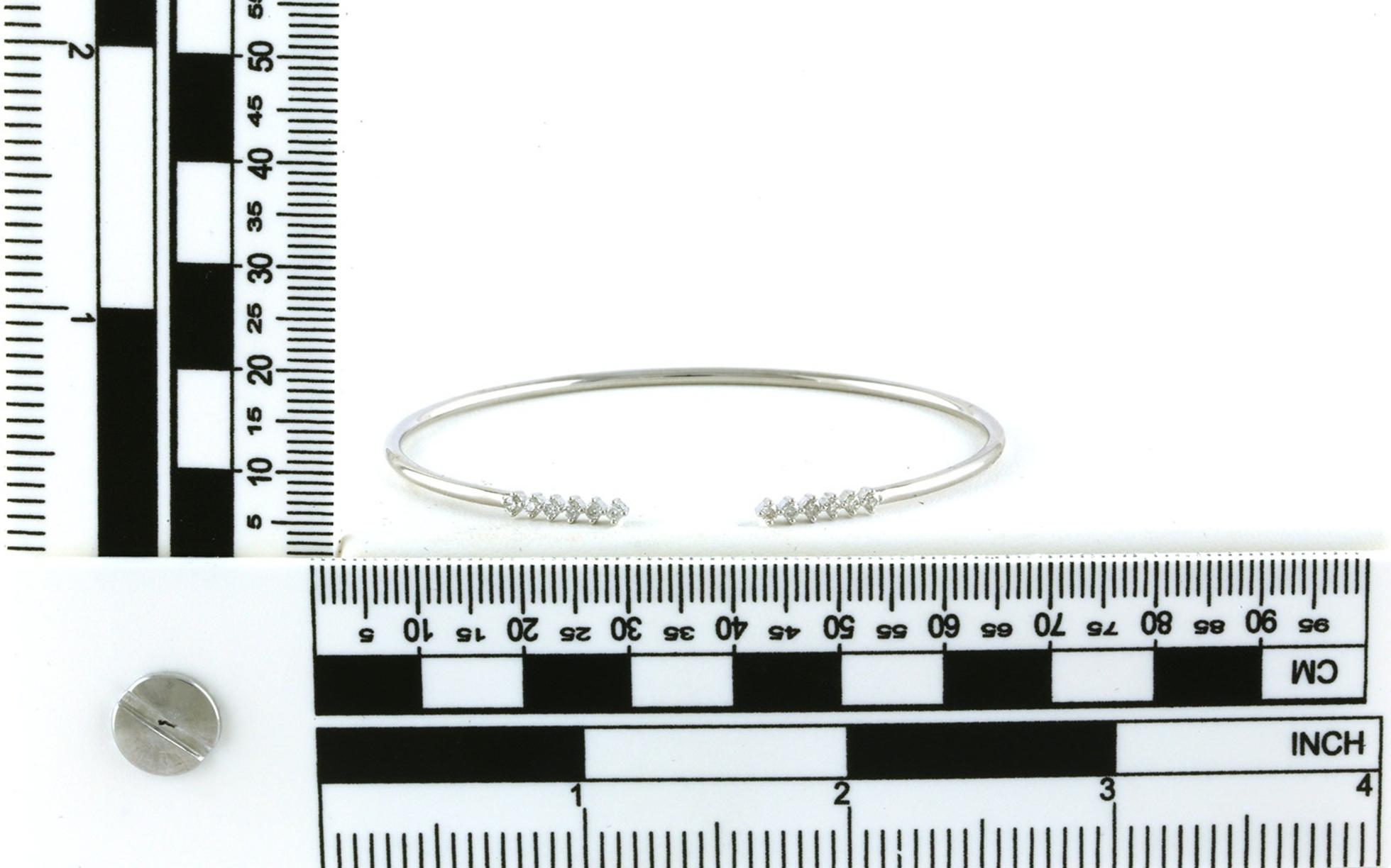 Flexible Open Negative Space Diamond Bangle Bracelet in White Gold (0.26cts TWT)
