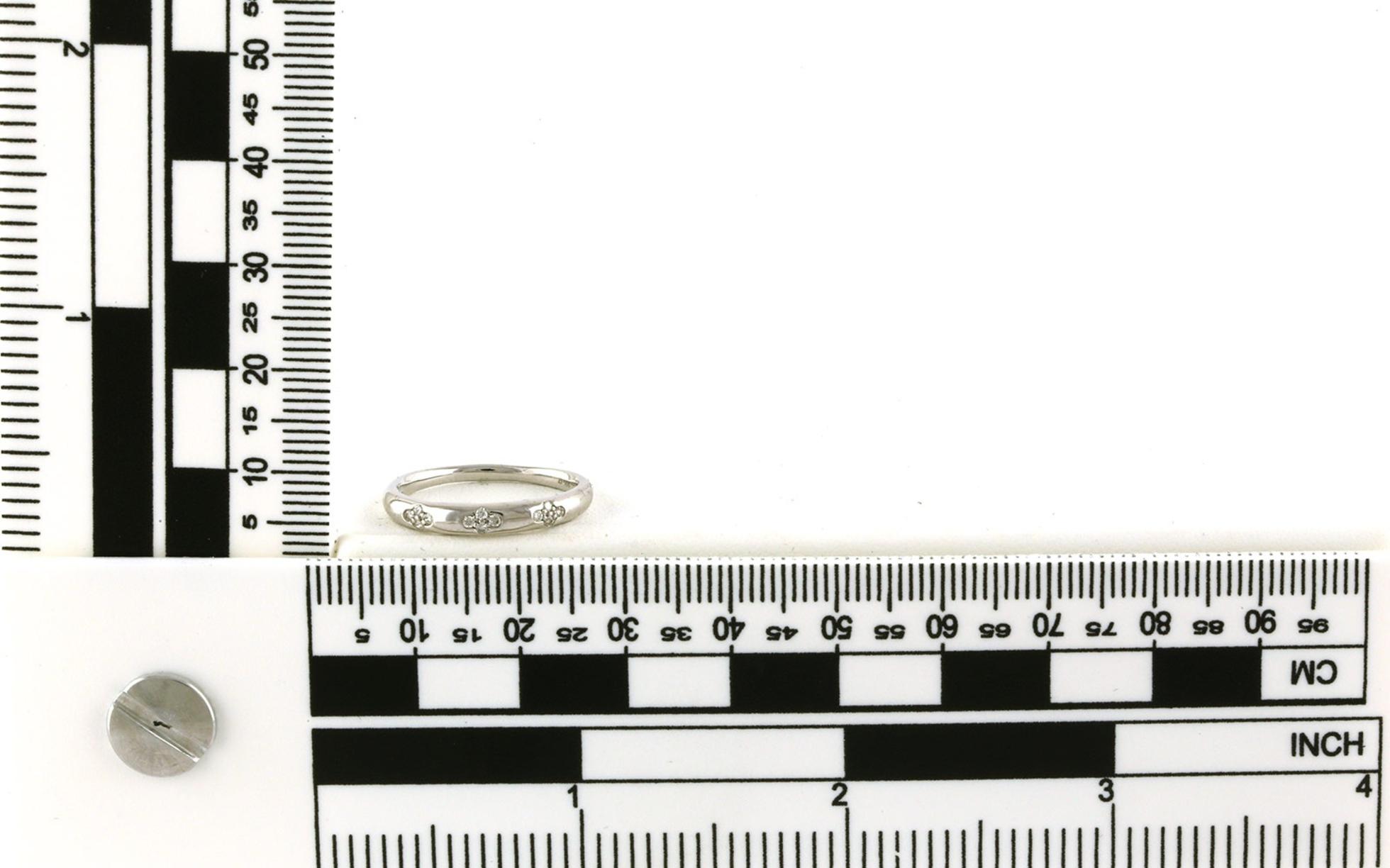 Cluster Flush-set Diamond Wedding Band in White Gold (0.08cts TWT)