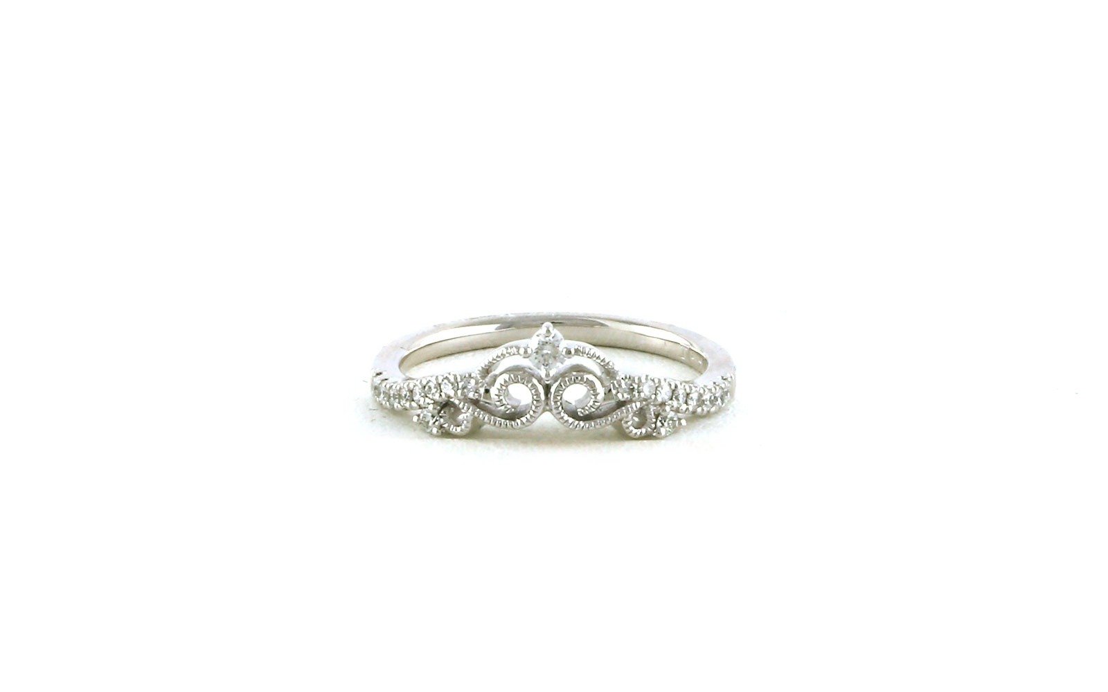 Filigree Tiara-style Diamond Ring in White Gold (0.20cts TWT)