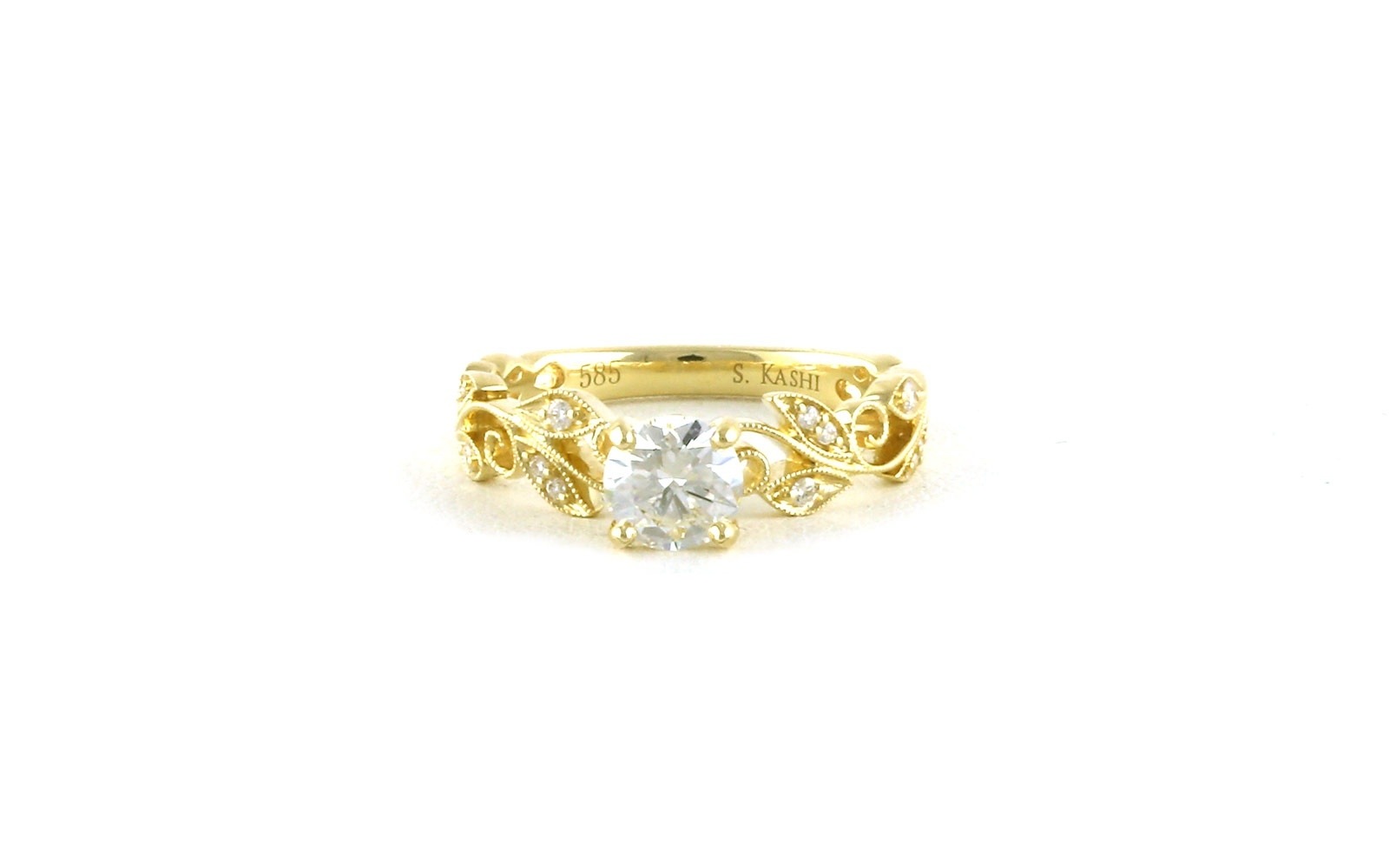 Leaves and Vines Diamond Engagement Ring in Yellow Gold (0.78cts TWT)