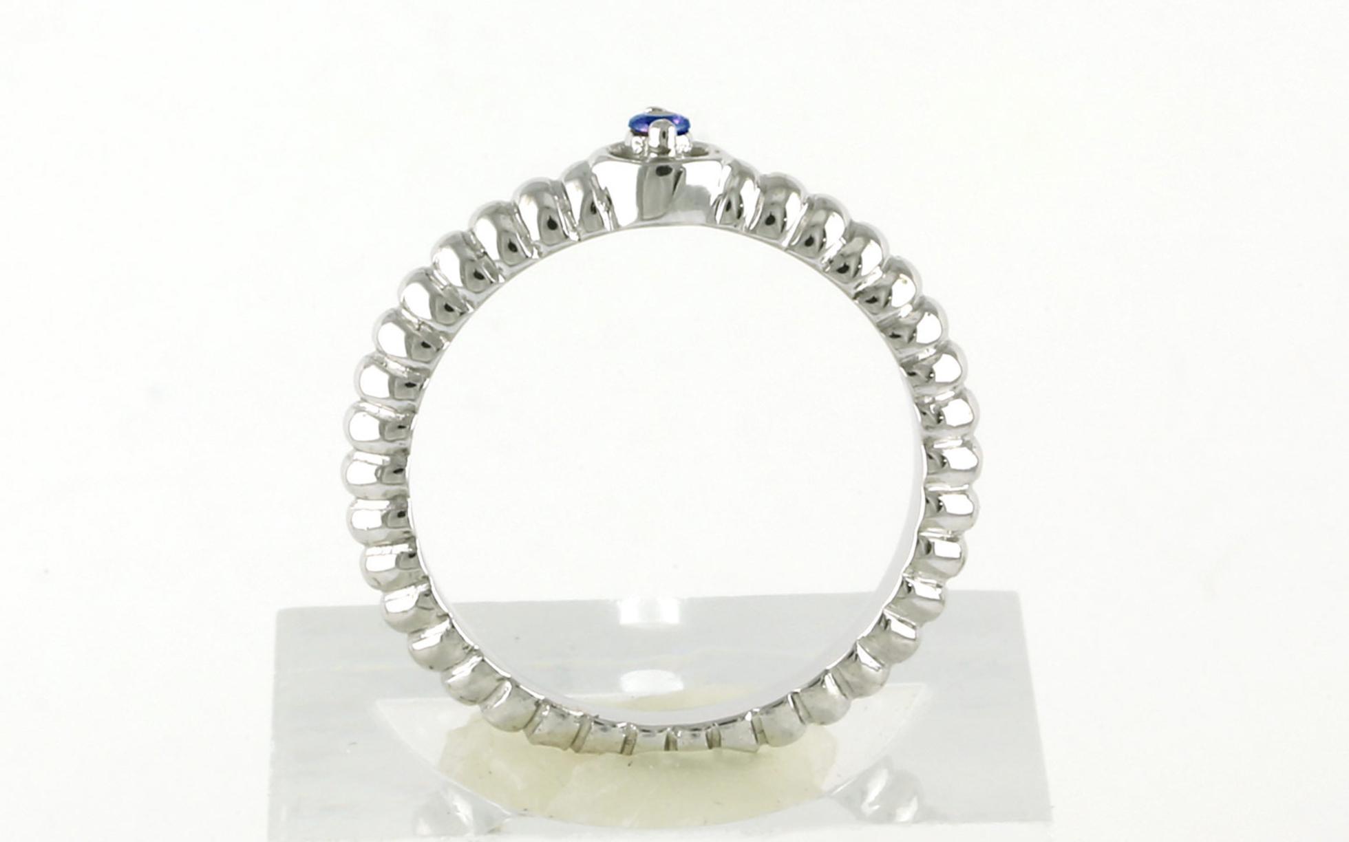 Solitaire Montana Yogo Sapphire Ring with Rope Detail in Sterling Silver (0.04cts)