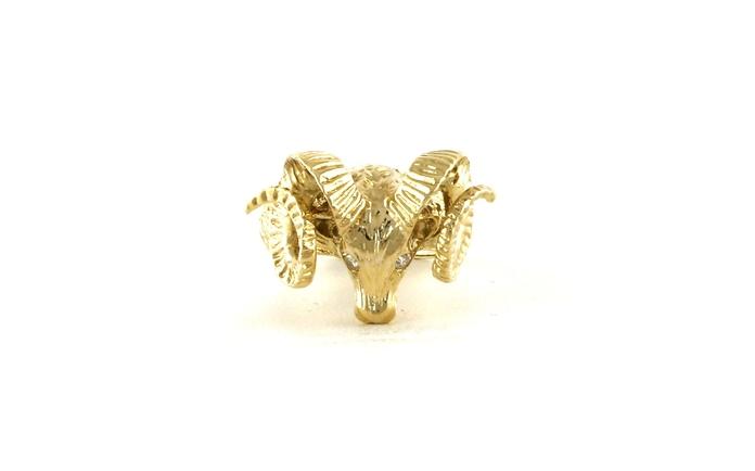 content/products/Estate Piece: Ram's Head Ring with Diamond Eyes in Yellow Gold (0.03cts TWT)