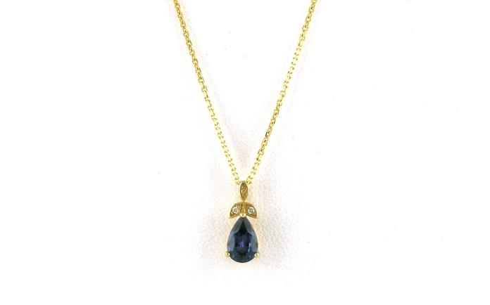 content/products/Teardrop Pear-cut Montana Sapphire Necklace with Diamonds (0.96cts TWT)