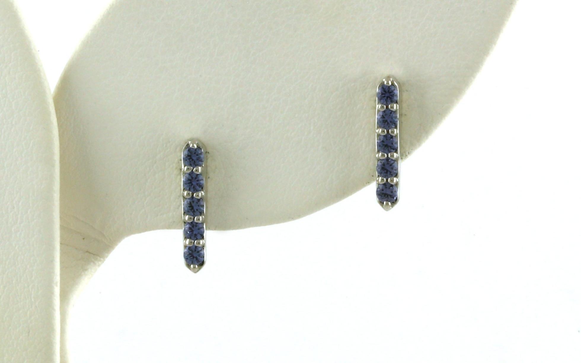 5-stone Prong-set Bar Montana Yogo Earrings (0.40cts TWT)