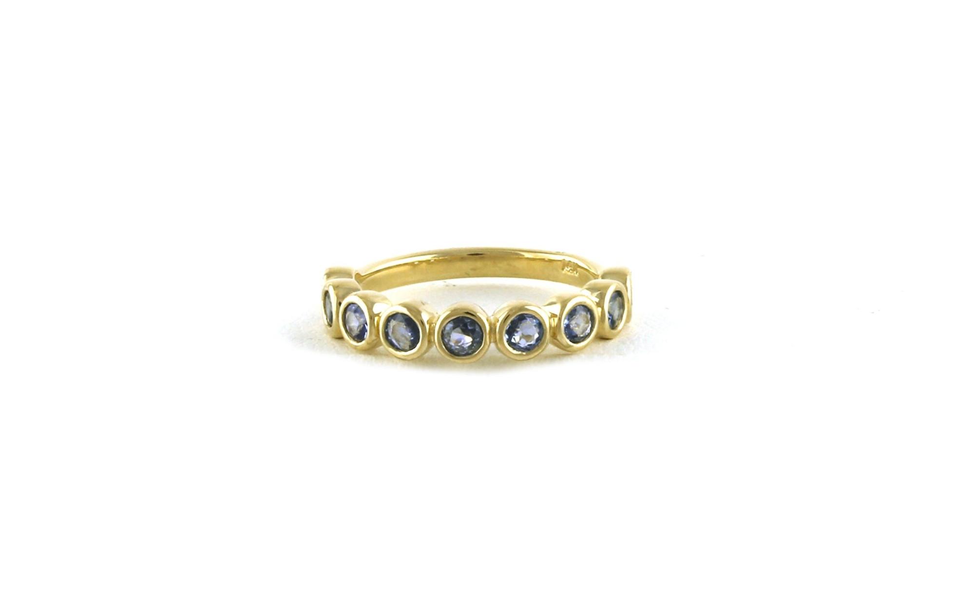 9-Stone Bezel-Set Montana Yogo Sapphire Ring (0.78cts TWT)