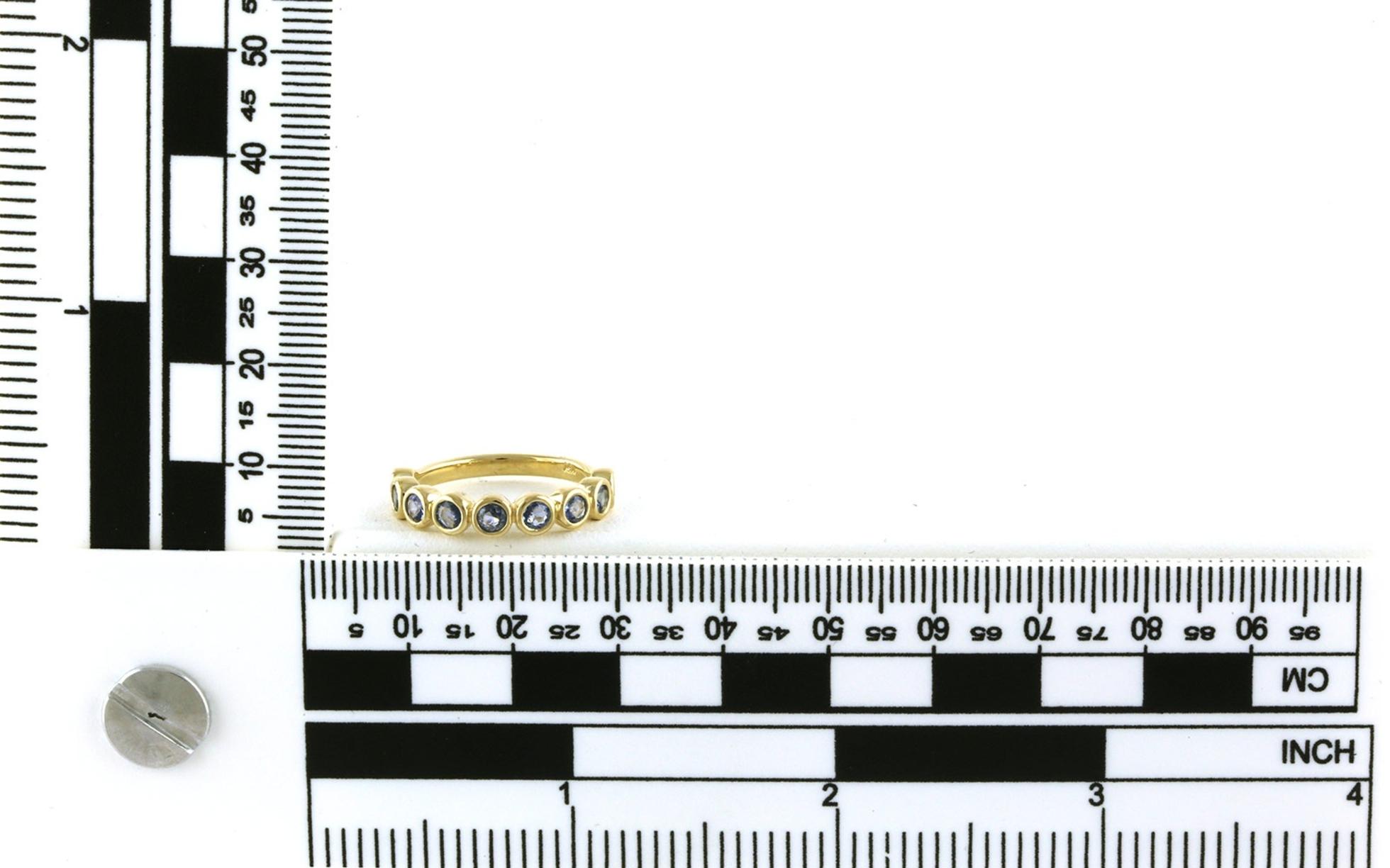 9-Stone Bezel-Set Montana Yogo Sapphire Ring (0.78cts TWT) style