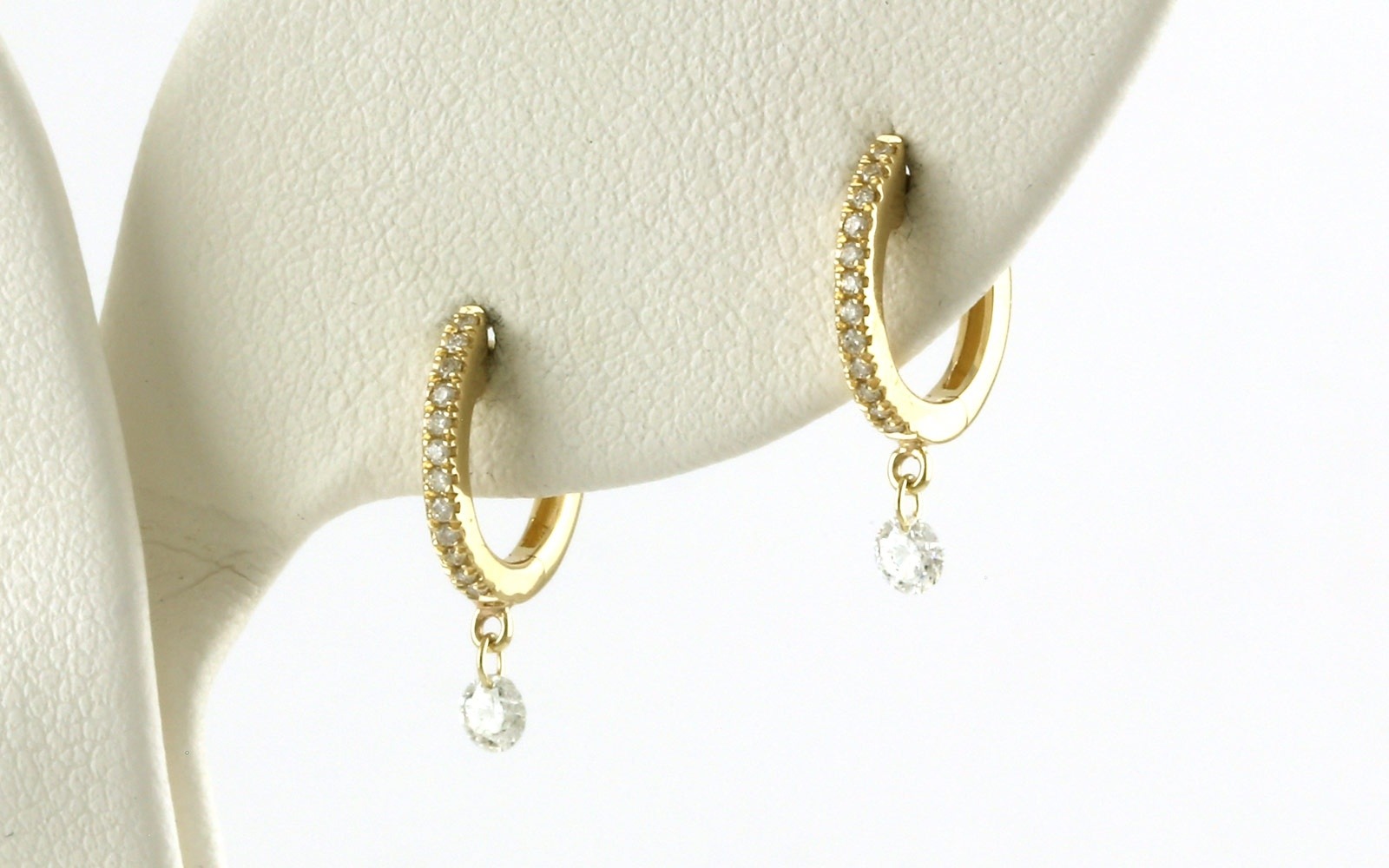 Hoop W/ Drop Diamond Earrings (0.23ctw TWT)