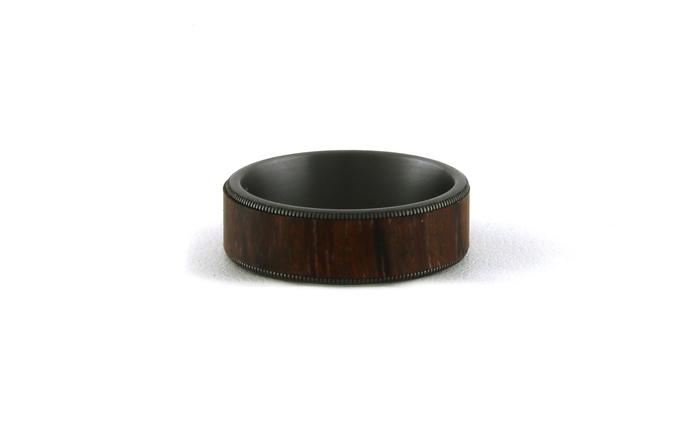 content/products/Gray Tantalum Milgrain Edge Cherry Wood Inlay Wedding Band Size 10