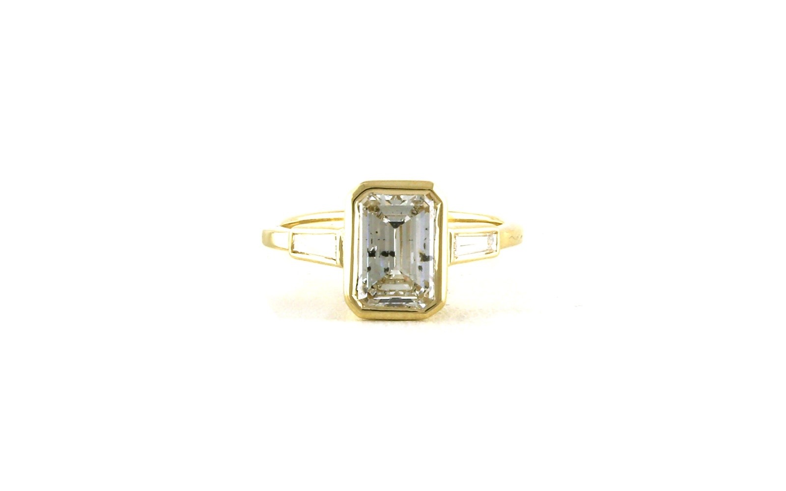 3-Stone Bezel-Set Emerald-Cut and Baguette-Cut Diamond Engagement Ring (2.34cts TWT)