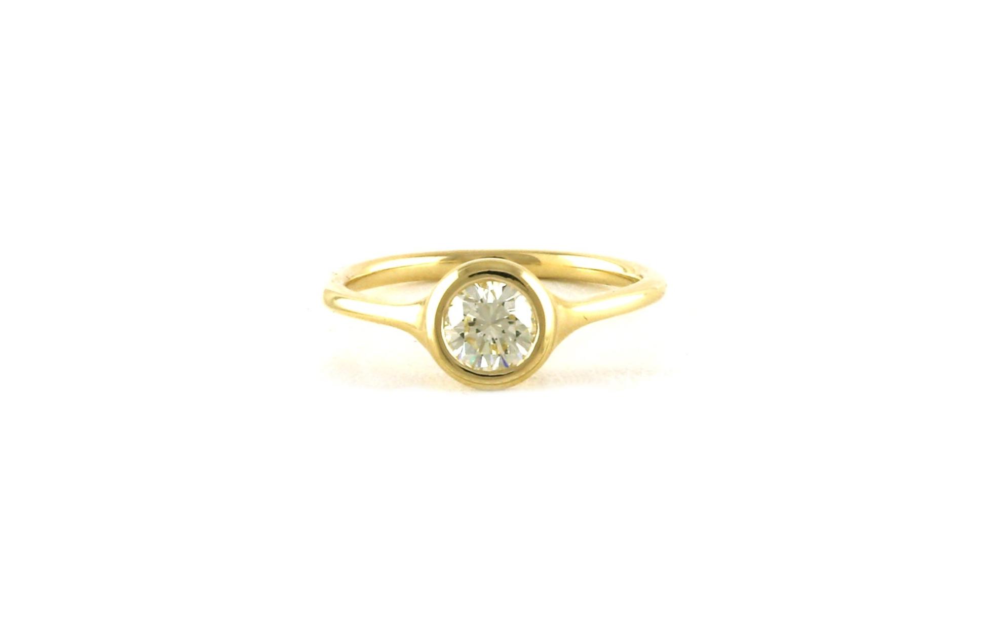 Bezel-Set Solitaire Diamond Engagement Ring in Yellow Gold (0.56cts)