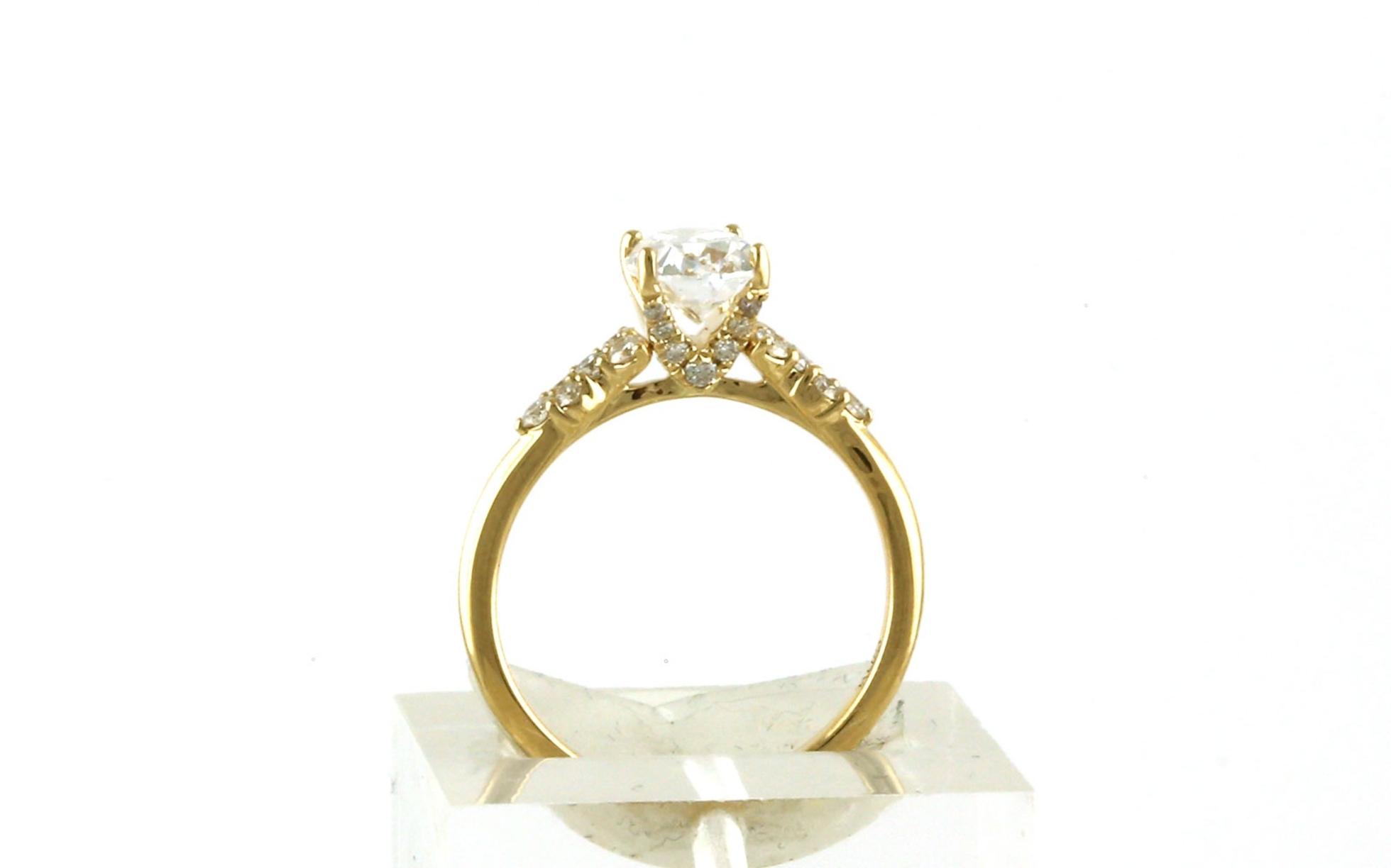 4-Prong Oval Center with Cluster Sides and Pave Diamonds ring in Yellow Gold (1.33ctw TWT) side