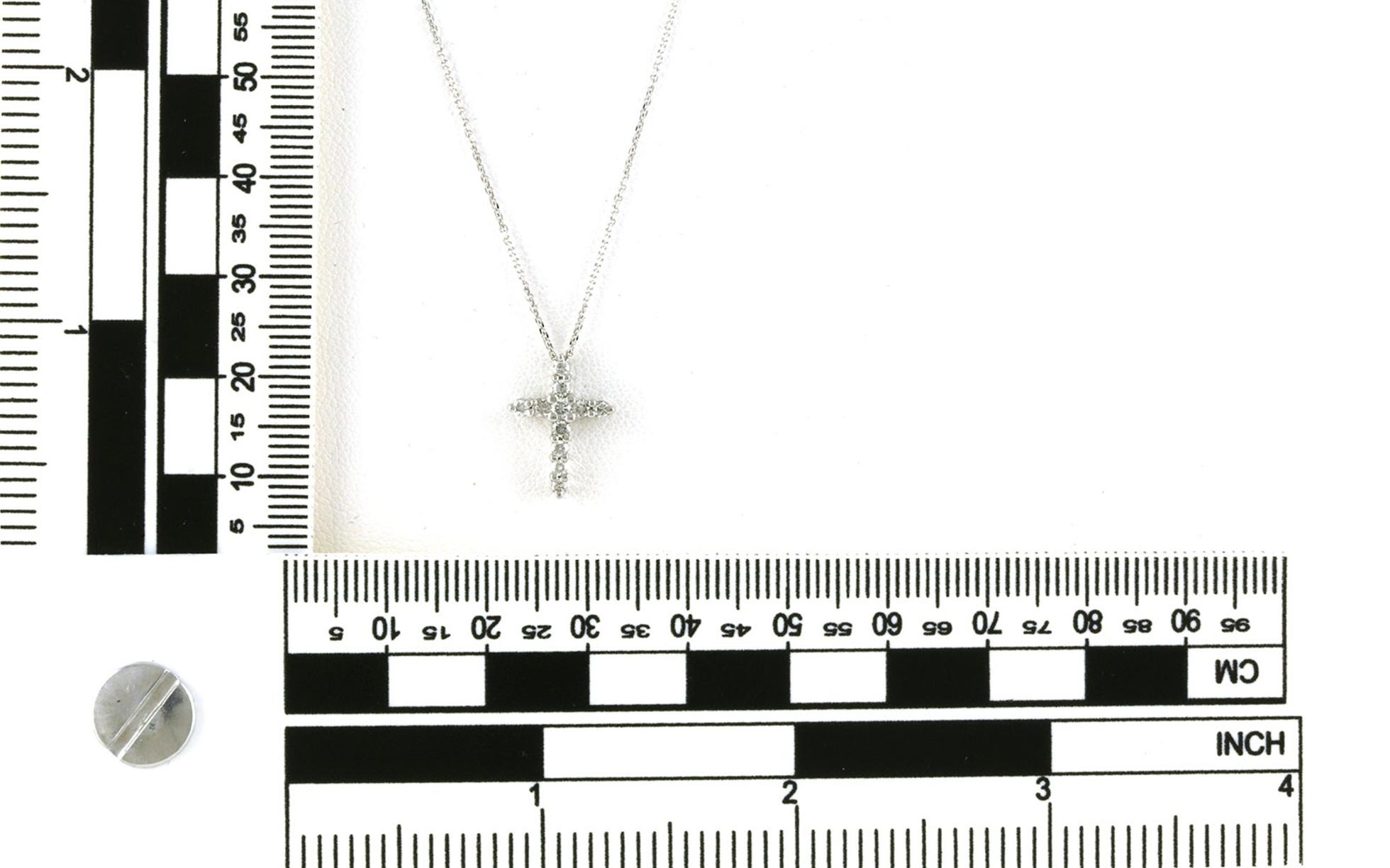 Share-Prong Diamond Cross Slide Necklace in White Gold (0.27cts TWT) scale