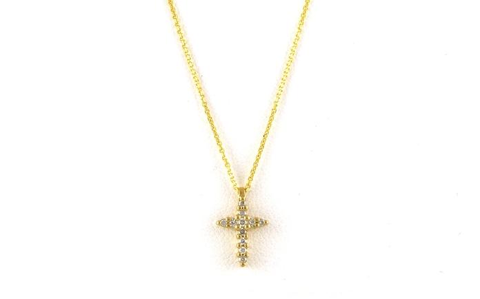 content/products/Pave Diamond Cross Necklace in Yellow Gold (0.10cts TWT)