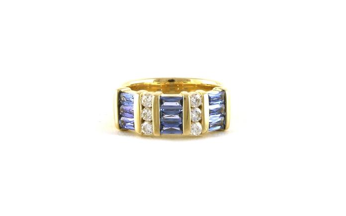 content/products/3-Row Bar Setting Montana Yogo Sapphire and Diamond Ring with Euro Shank in Yellow Gold (1.34cts TWT)