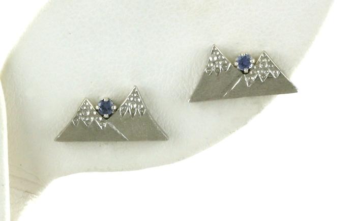 content/products/2 Peak Mountain Montana Yogo Sapphire Stud Earrings in Sterling Silver (0.06cts TWT)