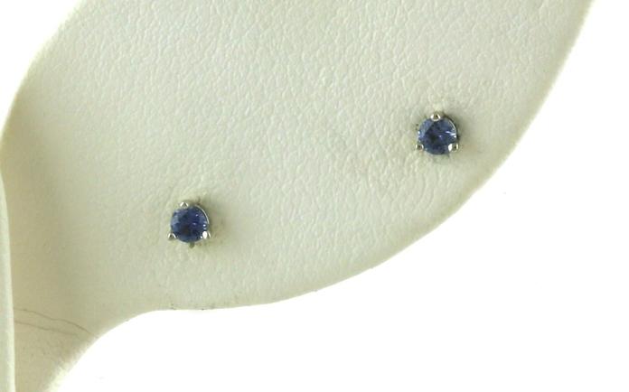 content/products/3-Prong Basket-Set Montana Yogo Sapphire Stud Earrings in White Gold (0.12cts TWT)
