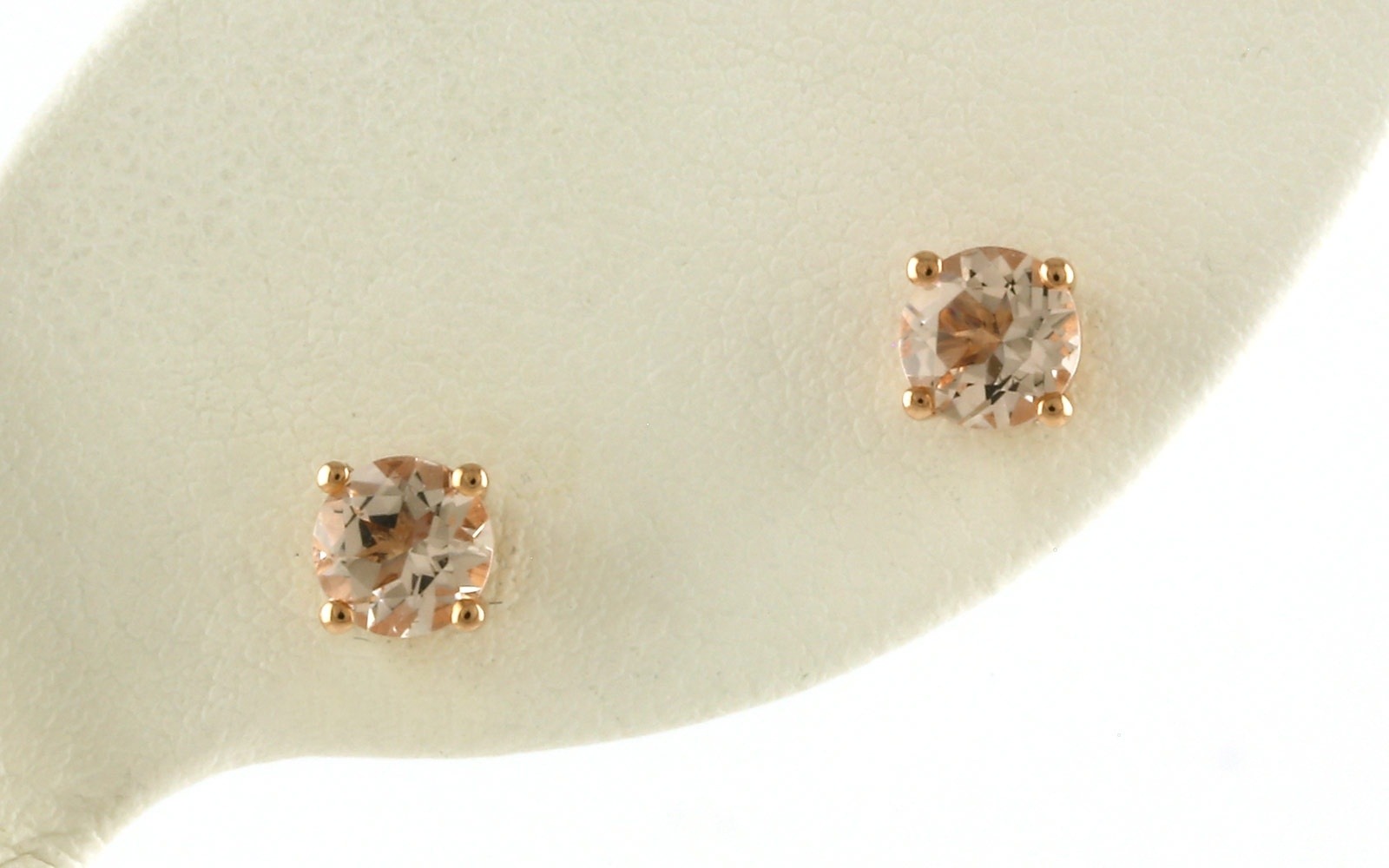 4-Prong Morganite Stud Earrings in Rose Gold (0.91cts TWT)