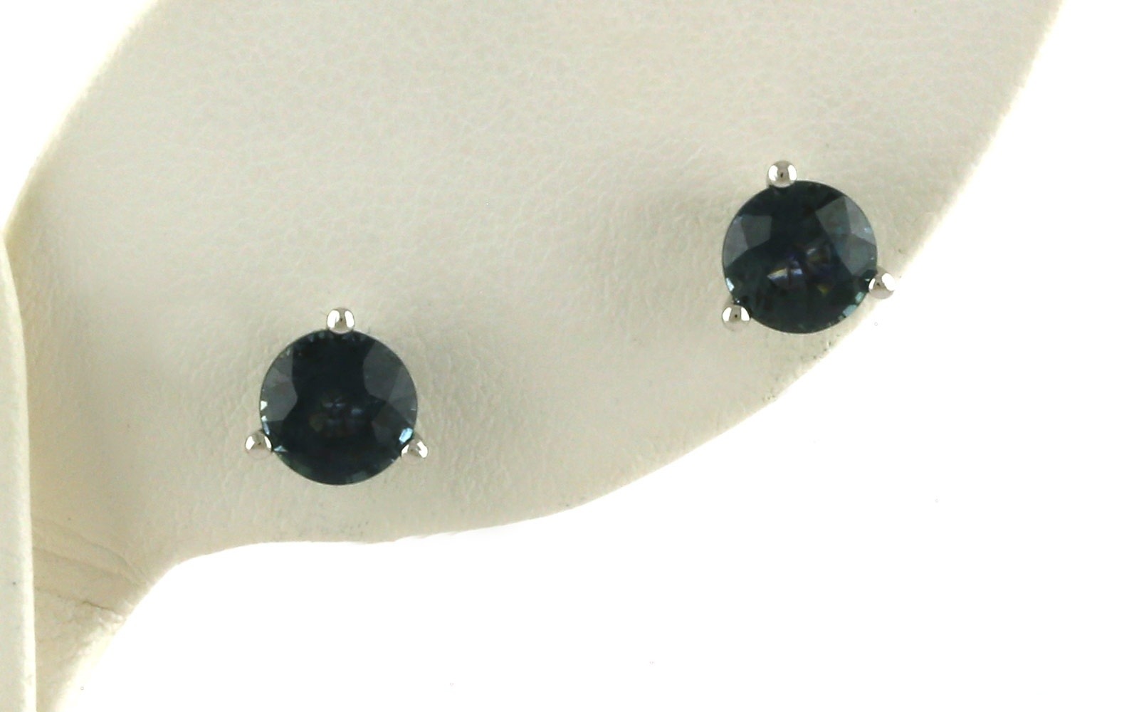 Montana Sapphire 3-Prong Stud Earrings in White Gold (2.16cts TWT)