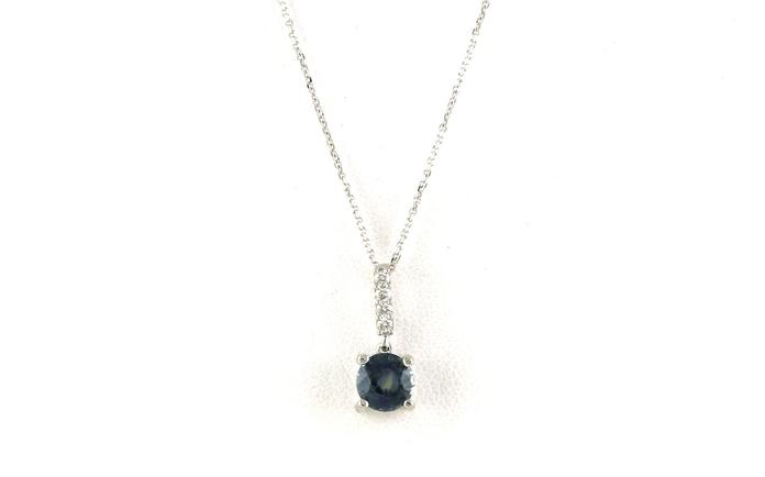 content/products/Montana Sapphire and Diamond Pave Drop Pendant Necklace in White Gold (1.14cts TWT)