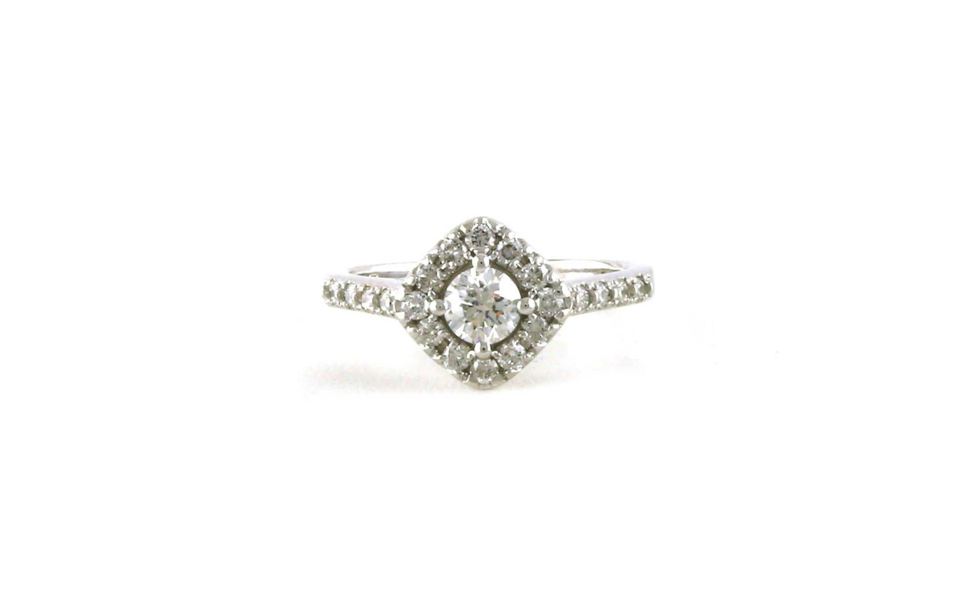 Estate Piece: Diamond Halo Engagement Ring in White Gold (0.50cts TWT)