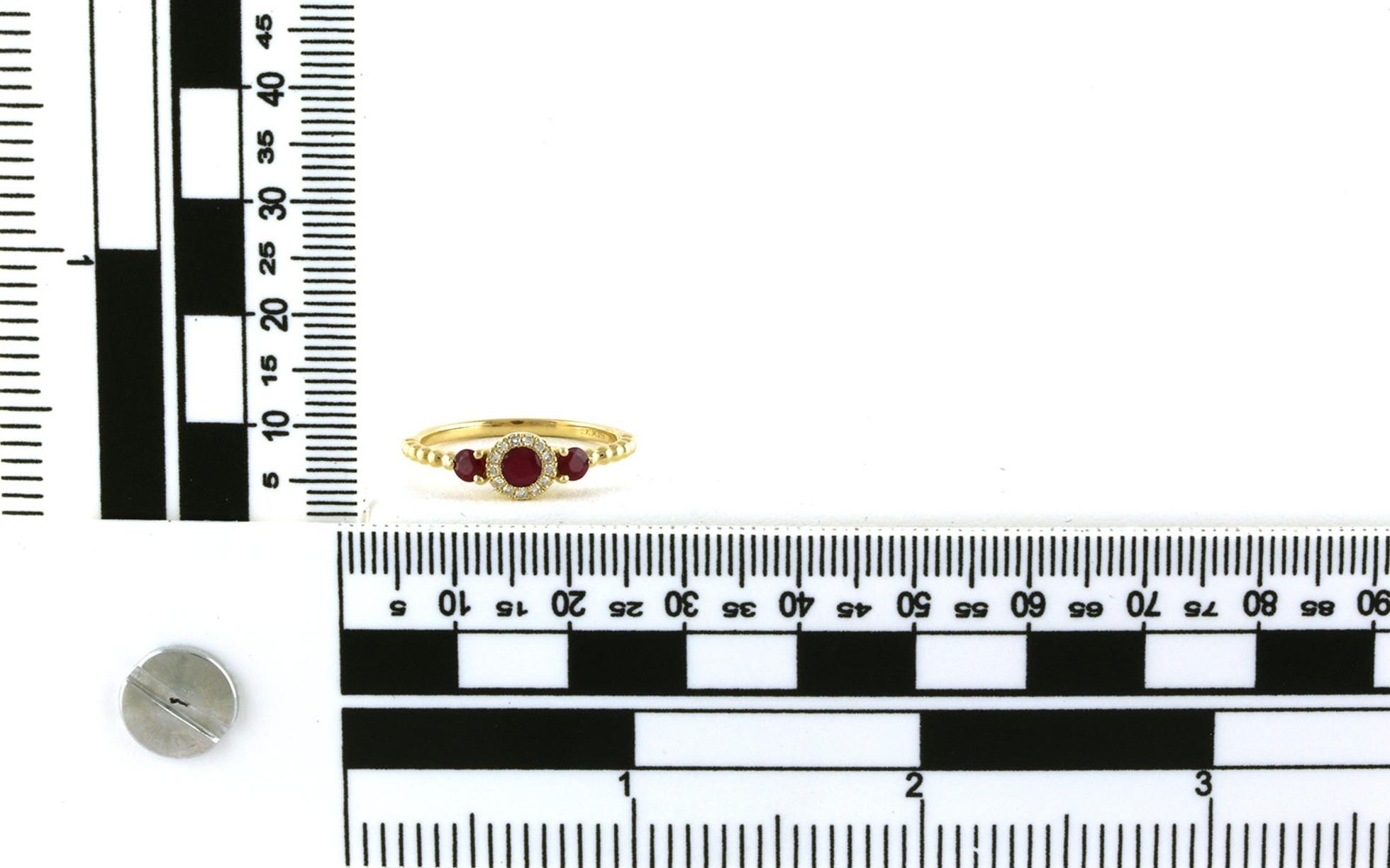 Ruby and Diamond Halo Ring in Rose Gold (0.53cts TWT) scale
