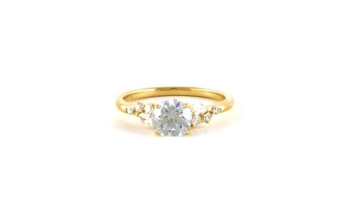 content/products/4-Prong Cubic Zirconia with Diamond Cluster Ring in Yellow Gold (1.28cts TWT)