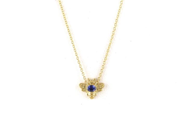 content/products/Montana Yogo Sapphire and Diamond Vintage Style Halo Necklace with Yellow Gold (0.45cts TWT)