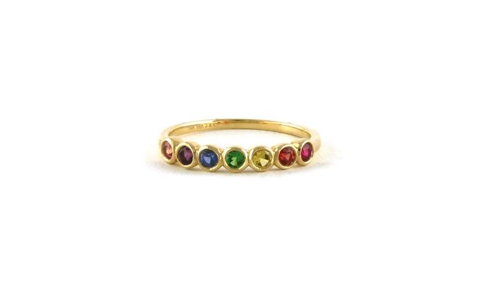 content/products/Multicolor Sapphire 7-Stone Bezel-Set Ring in Yellow Gold (0.57cts TWT)