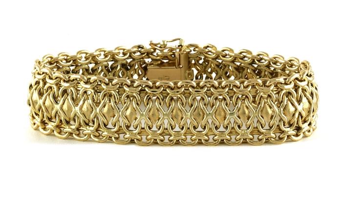 content/products/Estate Piece: Wide Fancy Link Bracelet in Yellow Gold