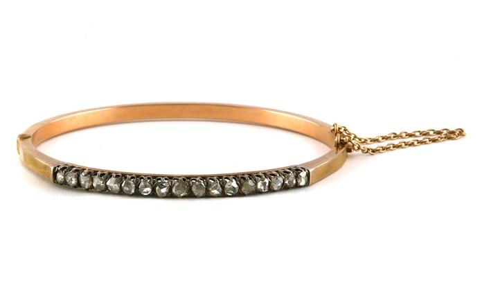 content/products/Estate Piece: Rose-cut Diamond Hinged Bangle Bracelet in Rose Gold