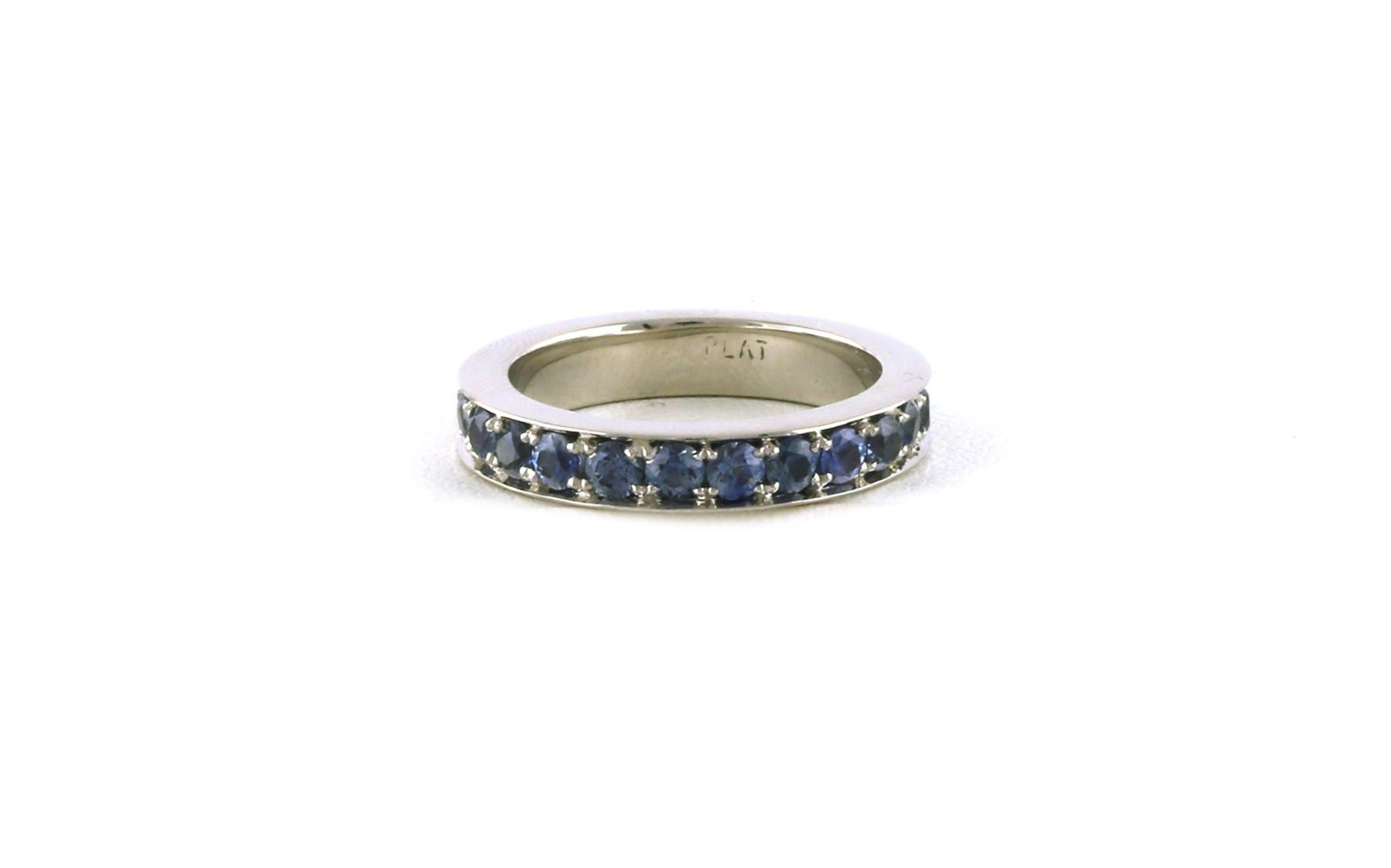 Montana Sapphire Pave Eternity Ring in Platinum (2.17cts TWT)