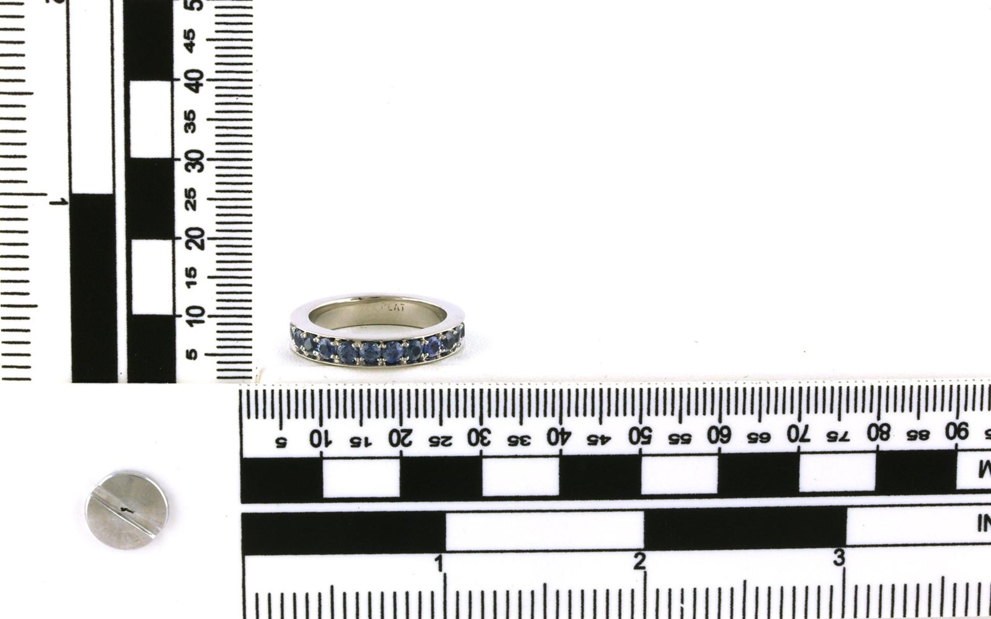Montana Sapphire Pave Eternity Ring in Platinum (2.17cts TWT) scale