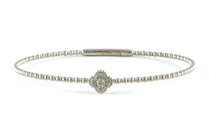 content/products/Diamond 5-Stone Floral Cluster Flexi-Cuff Bracelet in White Gold (0.20cts TWT)