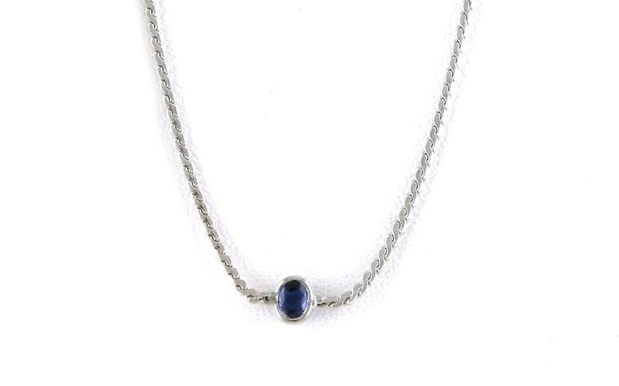content/products/Estate Piece: Sapphire Oval Bezel-set Necklace in White Gold (0.20ct)