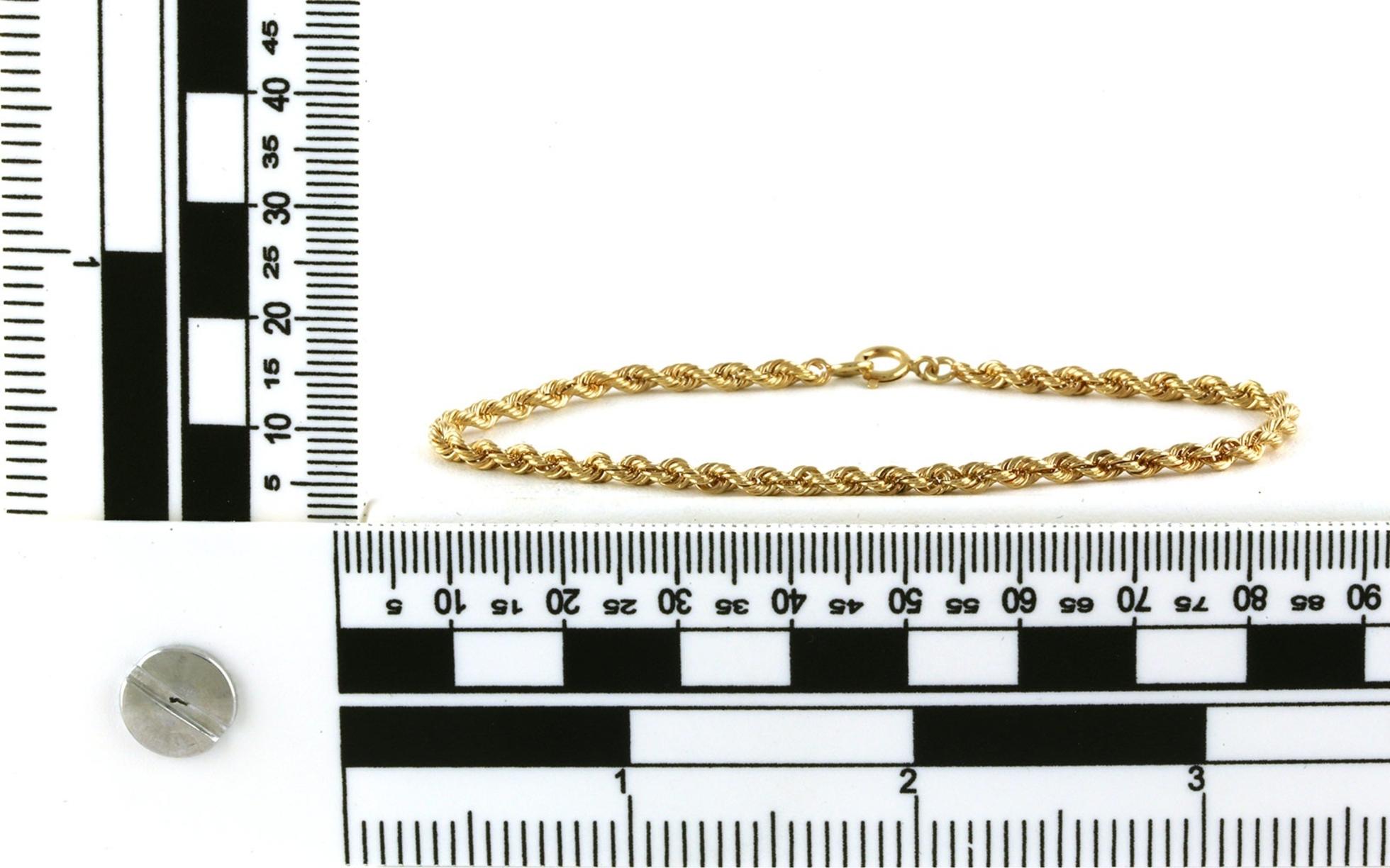 Estate Piece: Rope Chain Bracelet in Yellow Gold - Scale