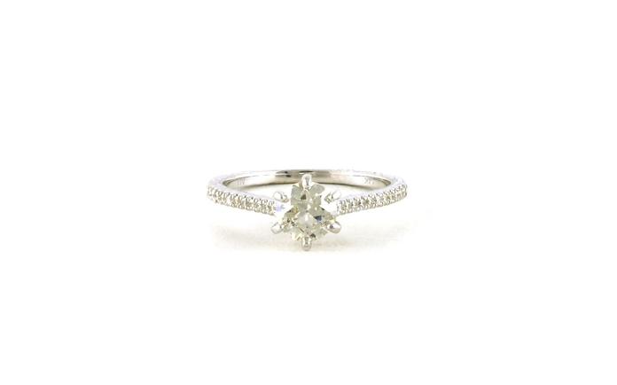 content/products/Old European-cut Diamond with Pave and Hand Engraved Ring in White Gold (0.80cts TWT)