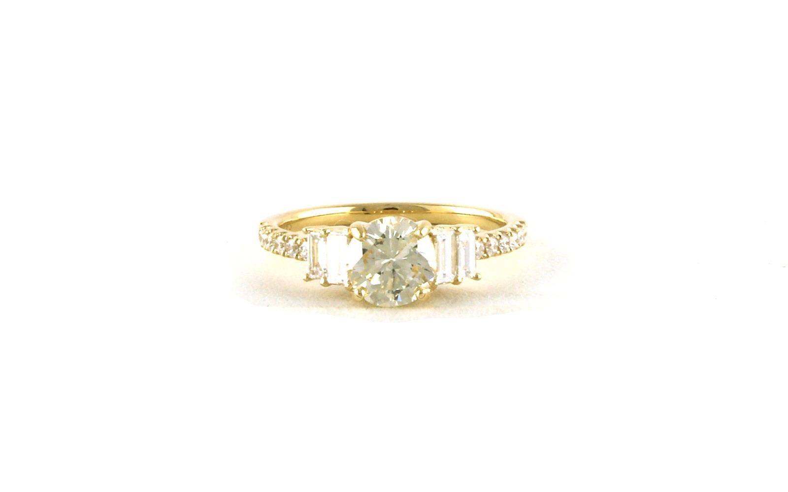 Diamond 5-Stone with Pave Shank Ring in Yellow Gold (1.50cts TWT)